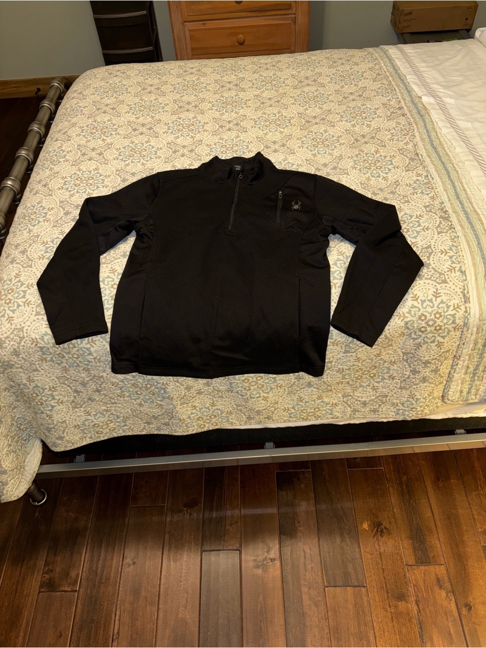 Spyder Black Half-Zip Performance Pullover size large